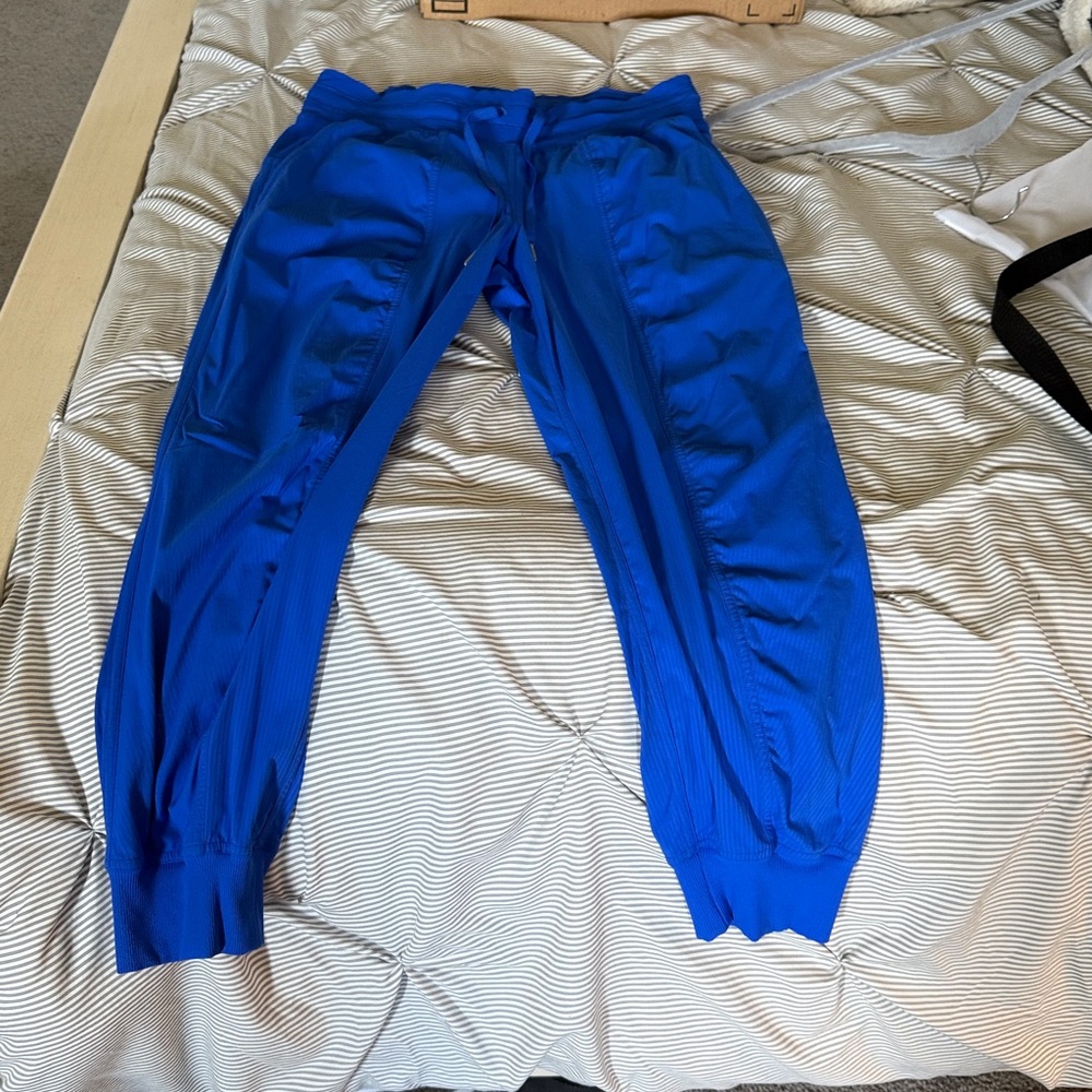 Lululemon Athletica Royal Blue, dance studio jogger. 7/8 length, 25” inseam